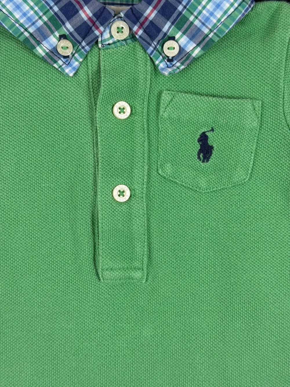 RALPH LAUREN Baby Boy Mesh Cotton Polo Shortall Romper - 6M